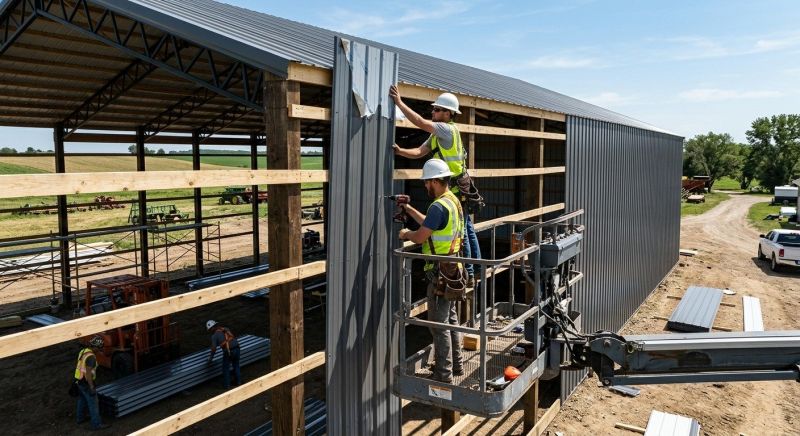 Metal Barn Siding Installation