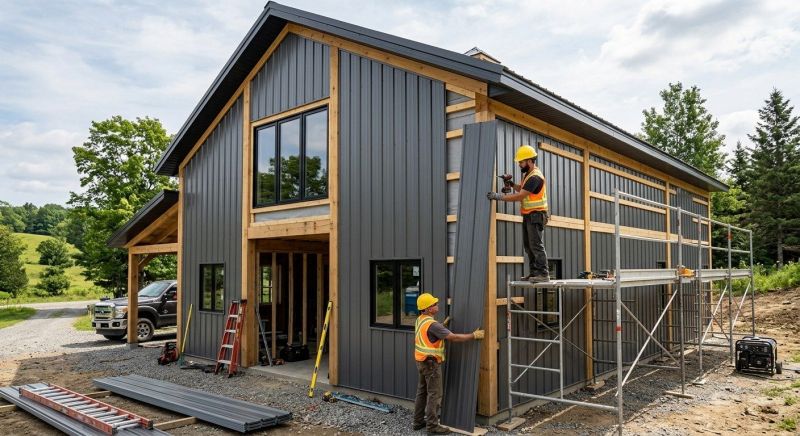 Pole Barn Siding Installation